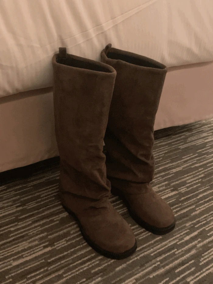 (종아리커버/겨울신상) 폴딩 스웨이드 워머 롱부츠 (2color)