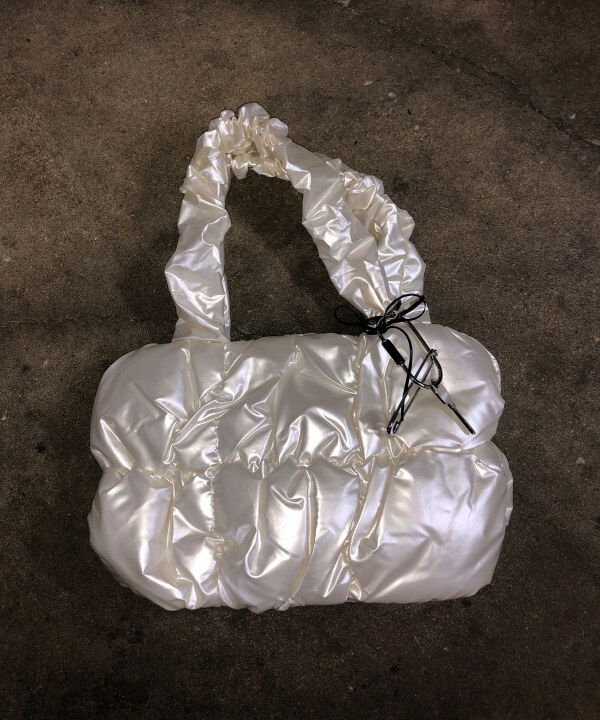 Misty padded bag, glossy bag, winter tote bag, mini tote bag, year-end look, 4 colors 托特包