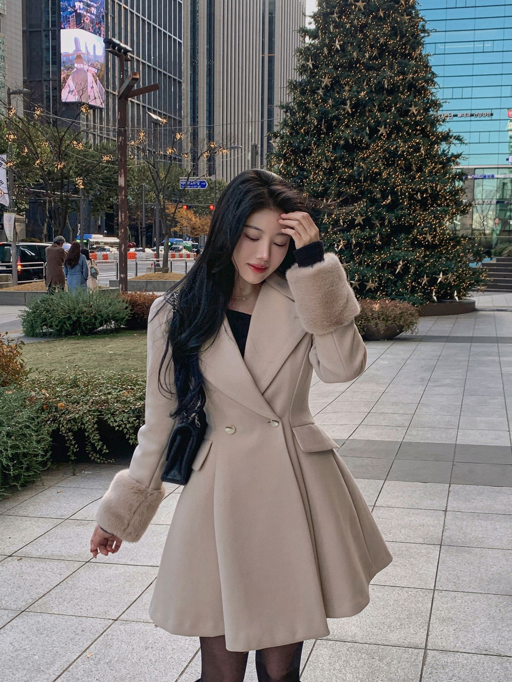 코트 모델 착용 이미지-S1L103