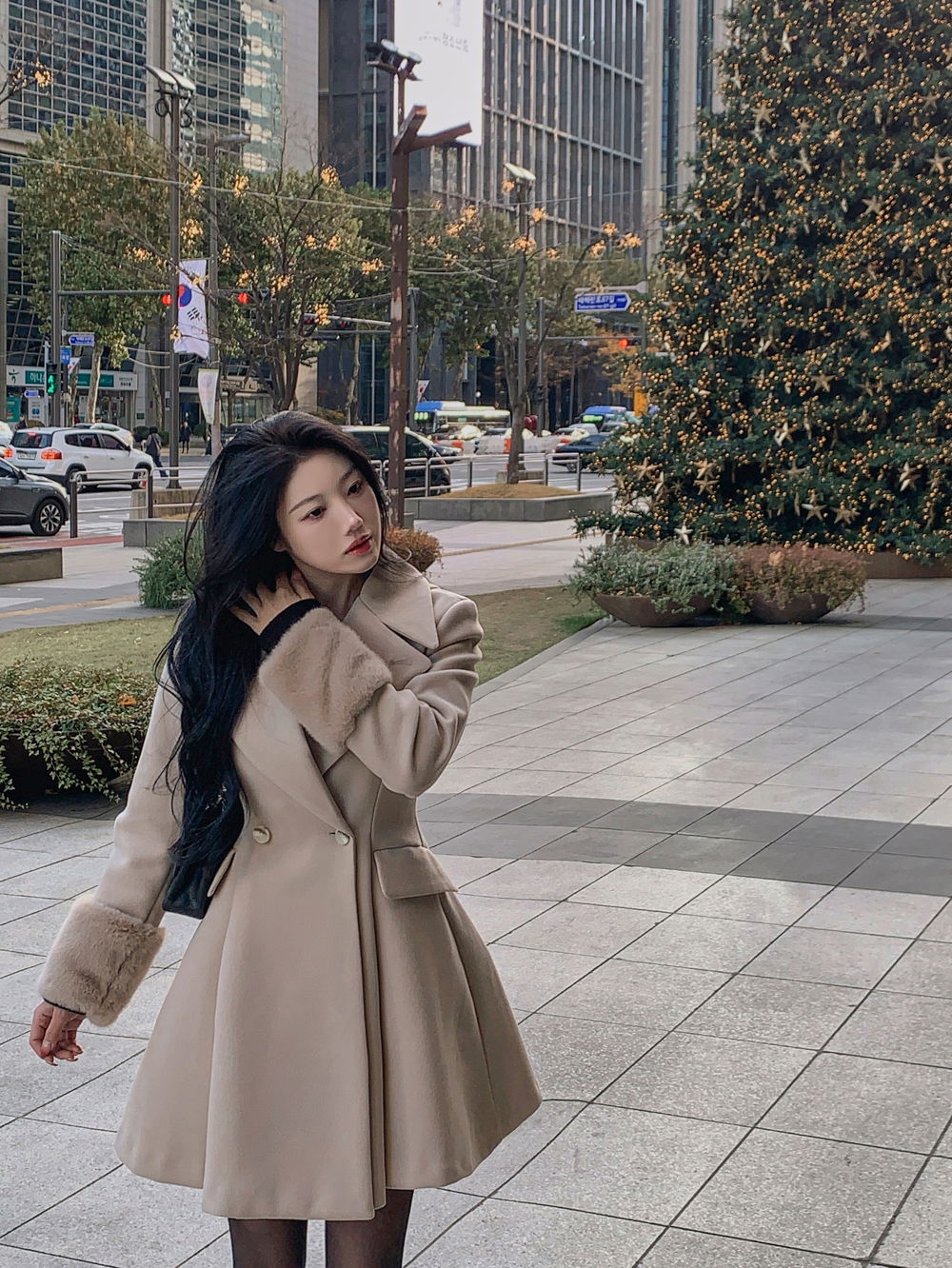 코트 모델 착용 이미지-S1L106