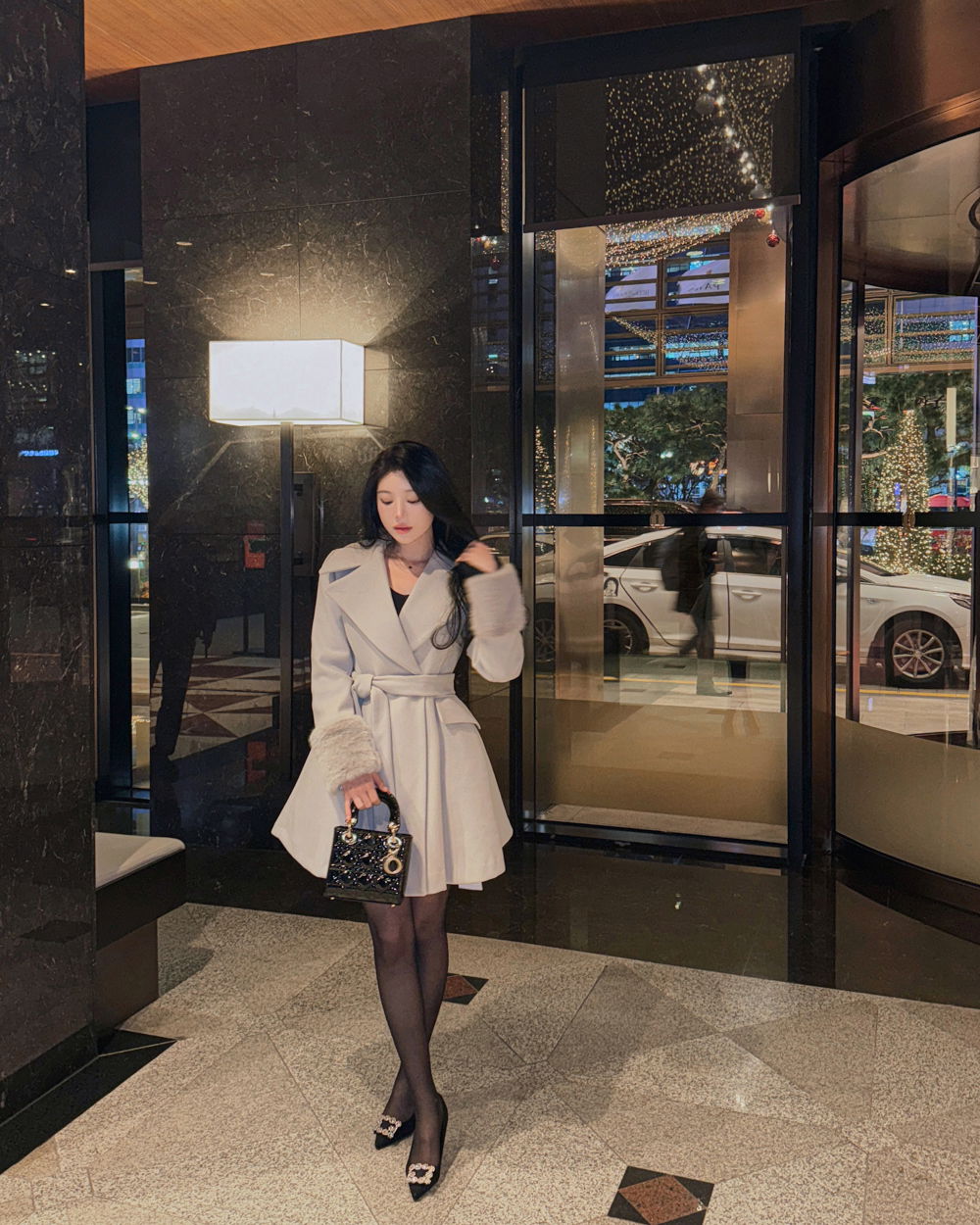 코트 모델 착용 이미지-S1L78