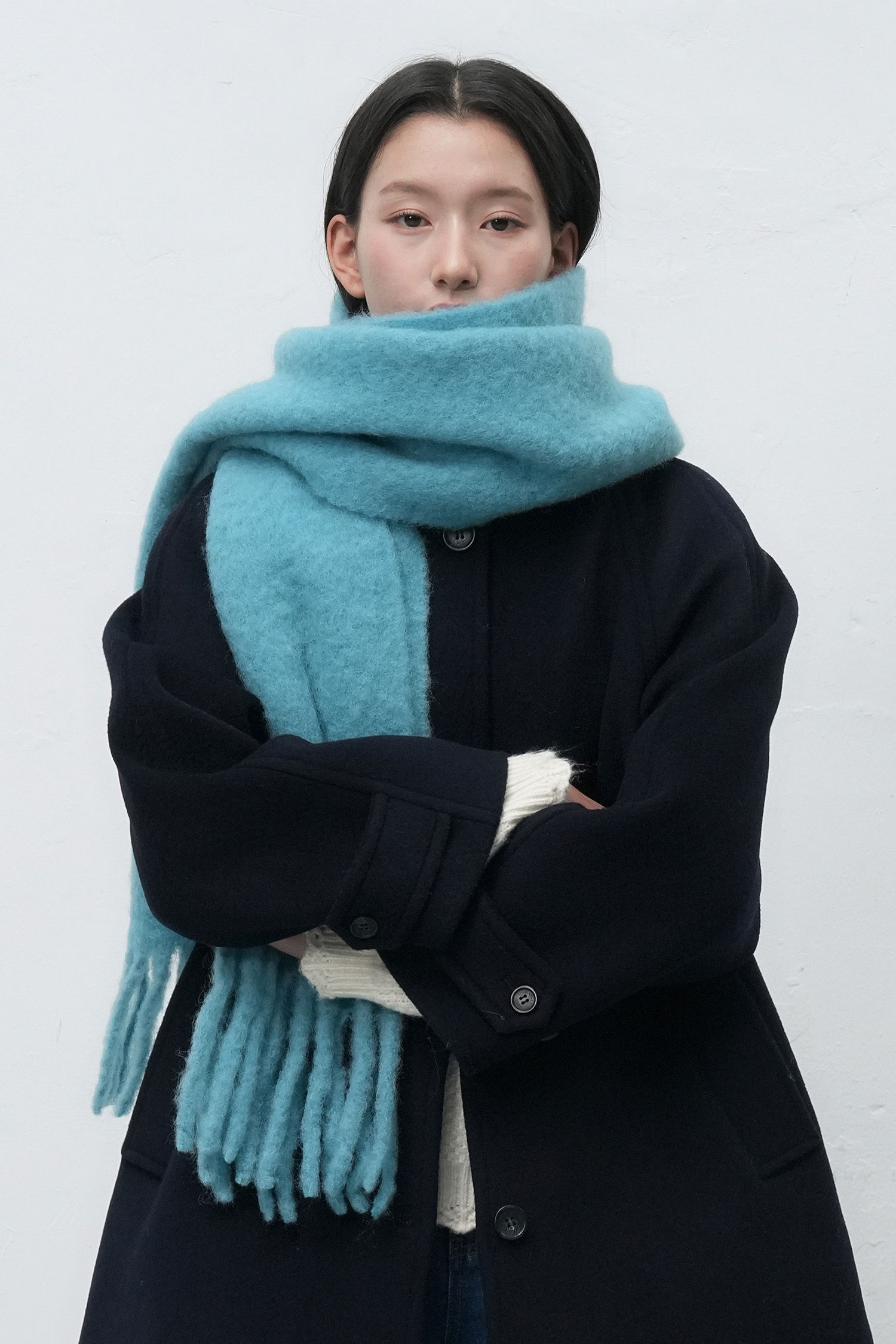 男女通用羊毛混紡圍巾