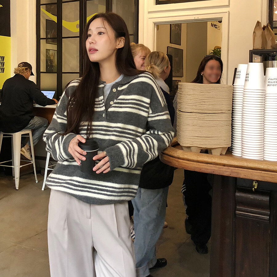 Kobe Stripe Collar Knitwear