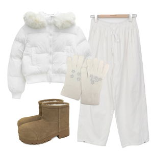 팬츠,패딩자켓,부츠 코디