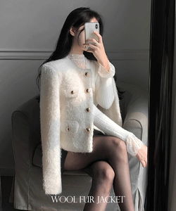 Honey Wool Fur Jacket