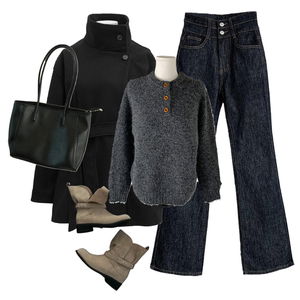 jeans,coat,ToteBags 코디