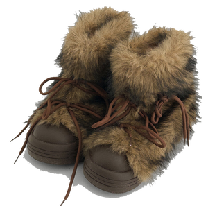 라에프 알파카 퍼 스트링 숏 부츠