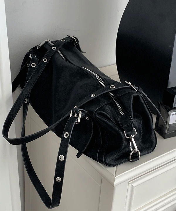 서치 레더 빈티지 아일렛 버클 숄더백 (2color)