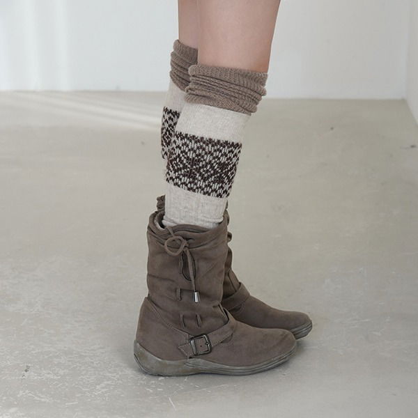 冬季北歐風絨毛襪套