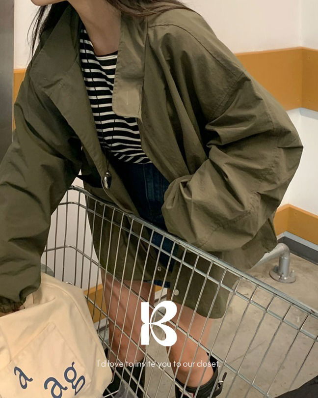 리턴 오버핏 투웨이 핀턱 야상 자켓