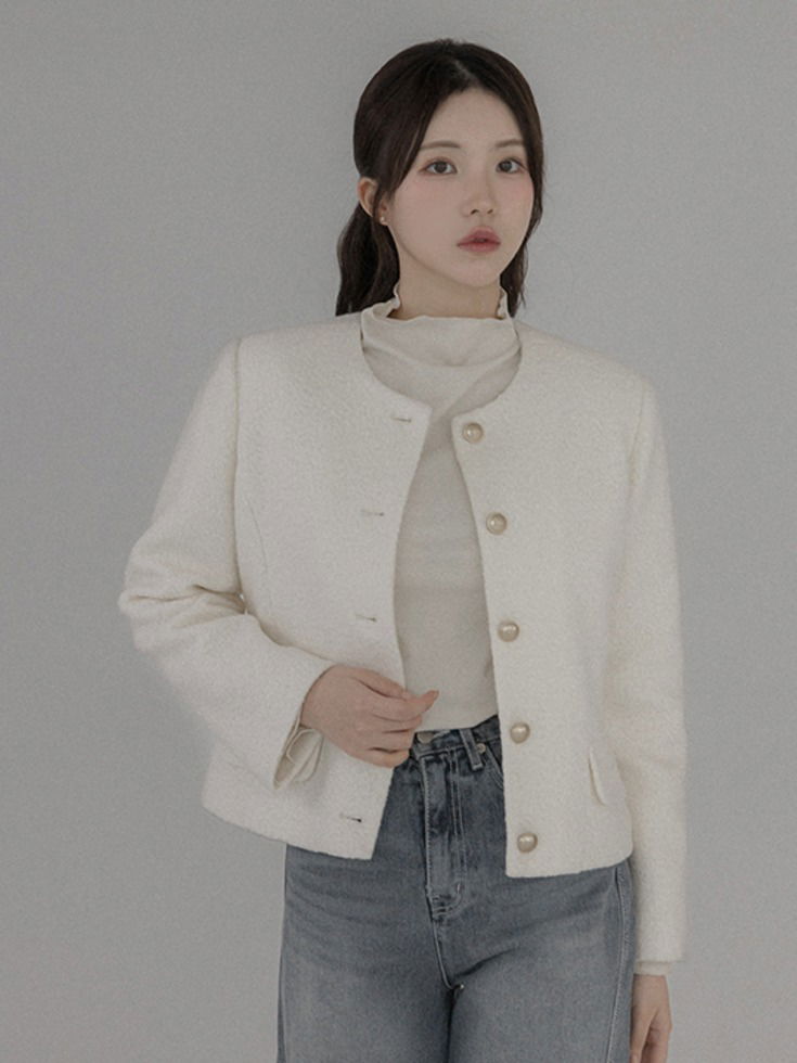 라플레쥬 부클 골드버튼 자켓(누빔안감)