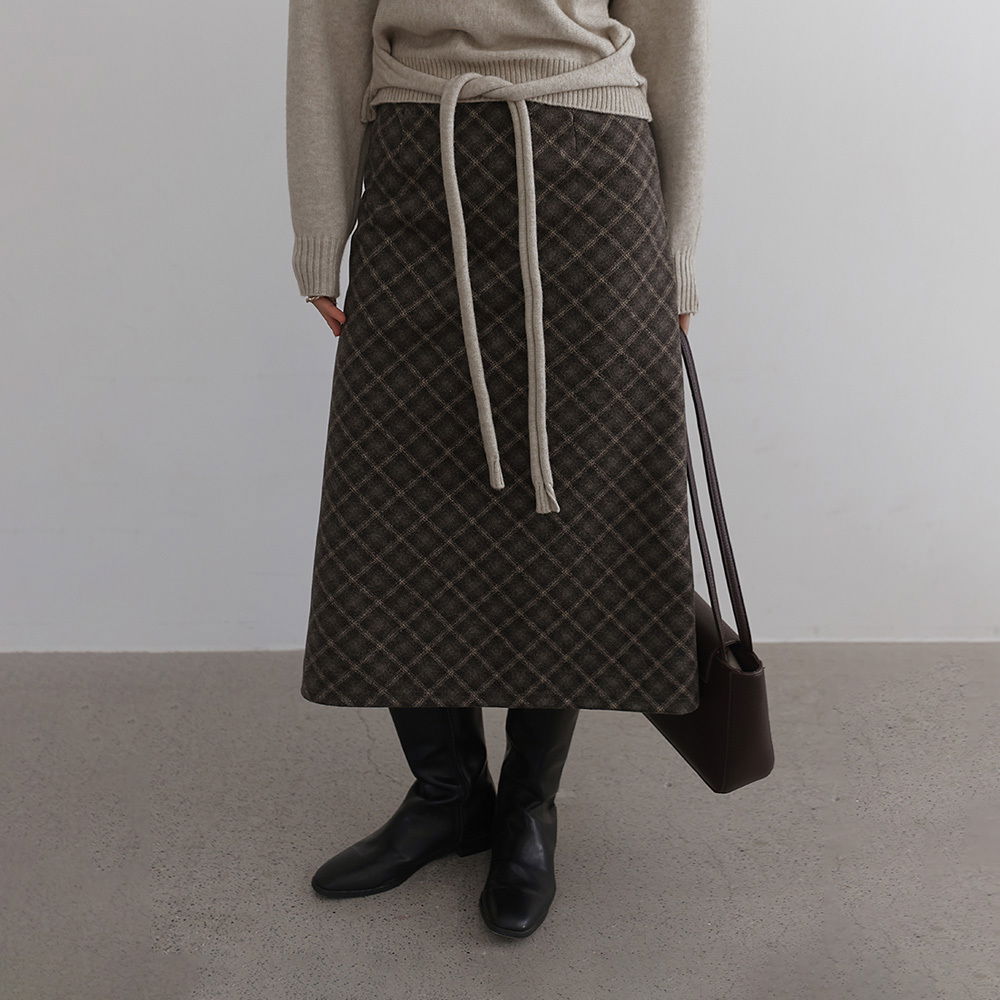Libre 格紋長裙