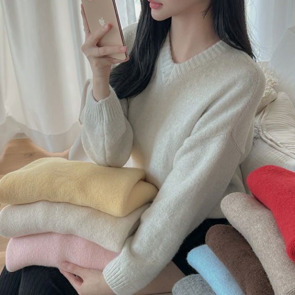 V-Neck Leon Wool Box Knitwear 