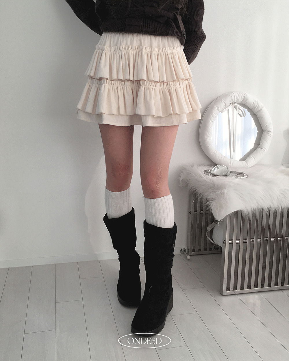 セーヌコーデュロイベルベットティアードスカートパンツ