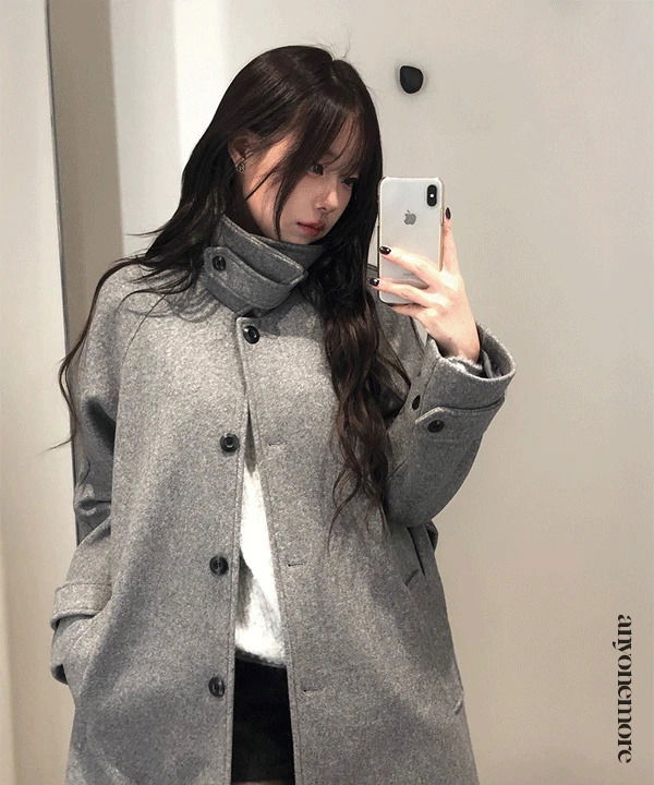 나렌 하이넥 누빔 울 벨트 롱 코트 (2color)