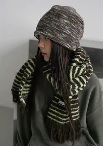 Setol wool striped muffler