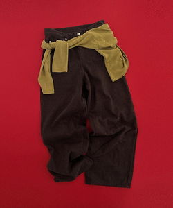 Zion Velvet Fleece-lined Wide Cotton Pants