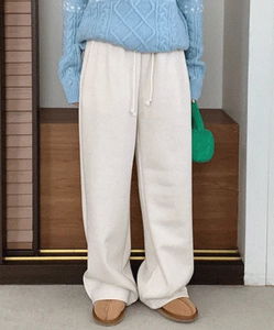 Srea Fleece-lined wide banding pants