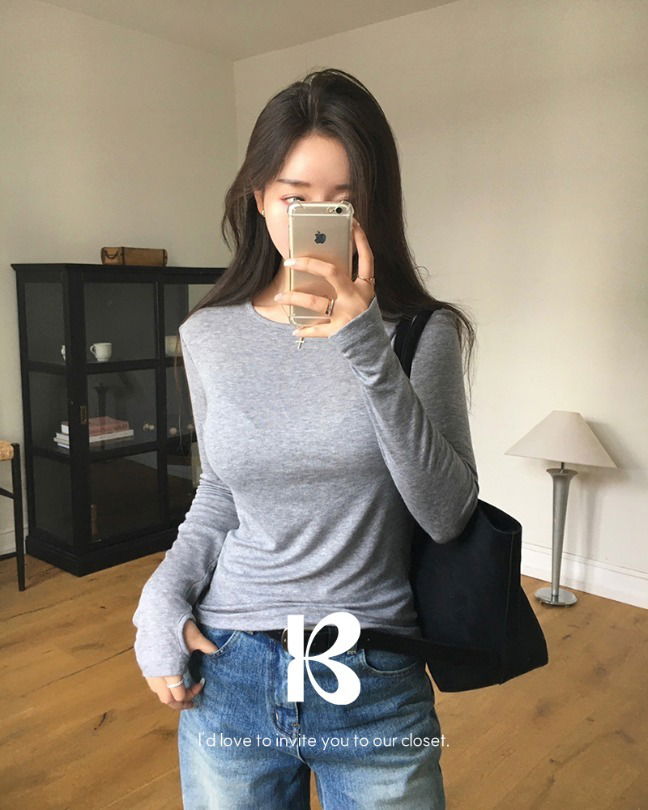 舒適圓領長袖T恤