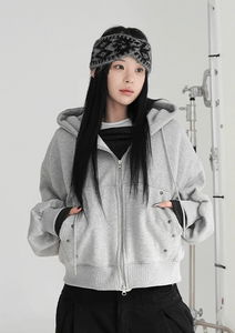 Radel Studded Hooded Zip-Up