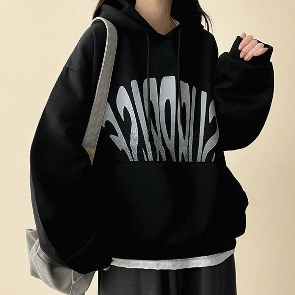 유스 레터링 박시 기모후드티 (4color) H&L