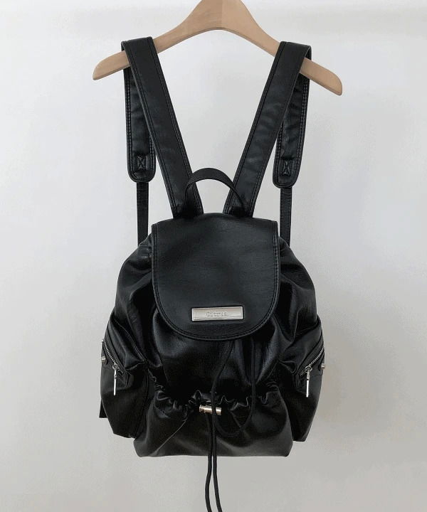 #Citrus, Odiet Faux Leather Pocket Faux Leather Backpack 1 Color Bobusang Bag/Back-to-School Look/College Student Bag 背包