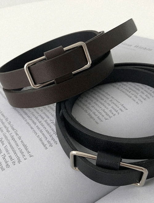 摩登感長方形金屬釦飾腰帶