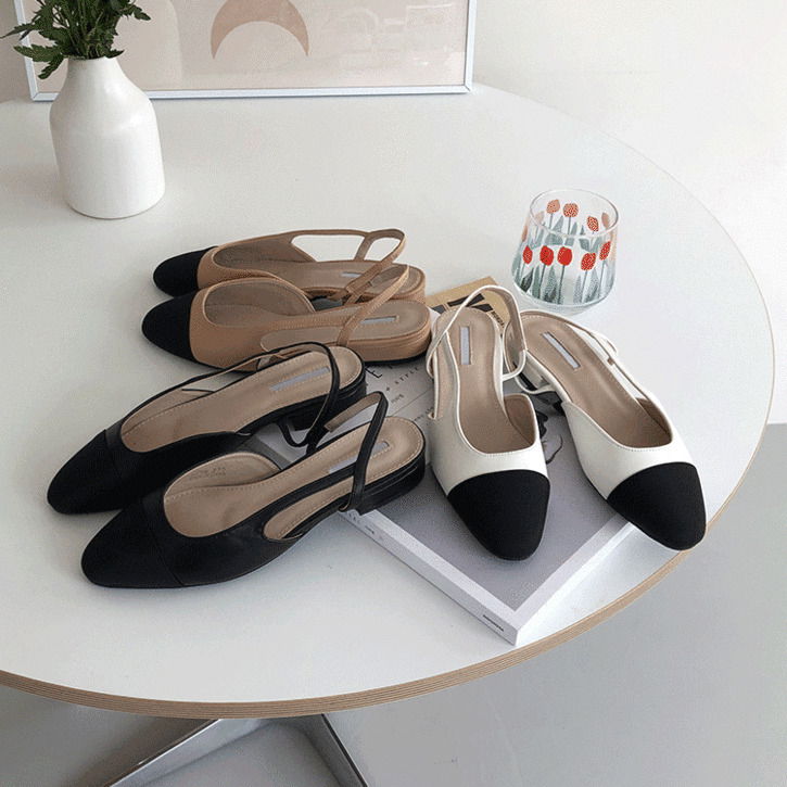 配色瑪莉珍平底鞋