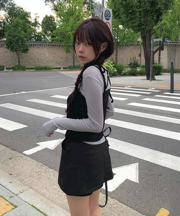 舒適背心長袖 T 恤套裝