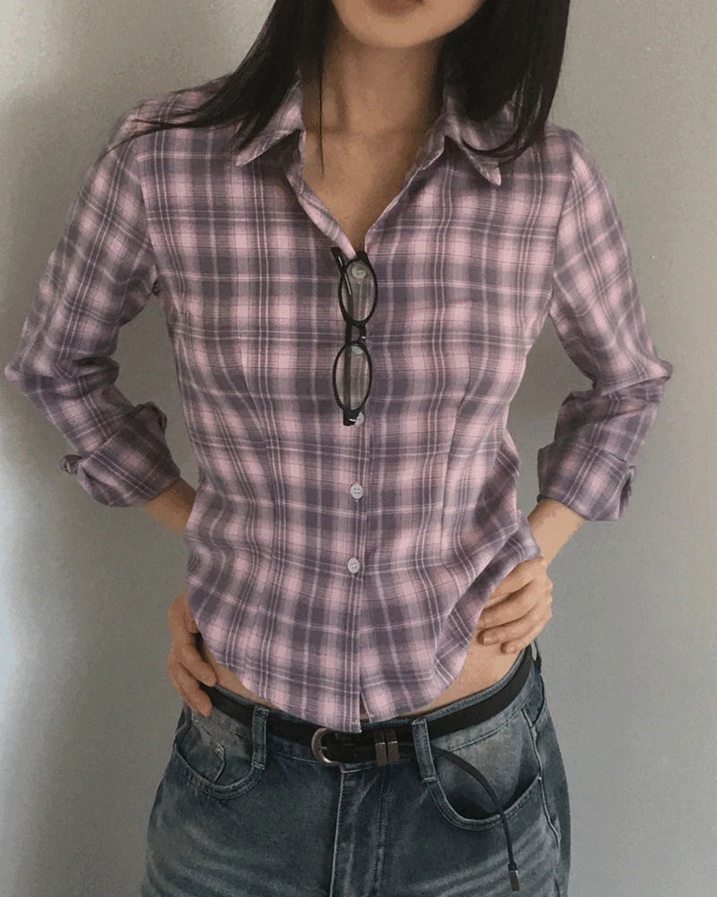 Werun Check Slim Shirt Shirt