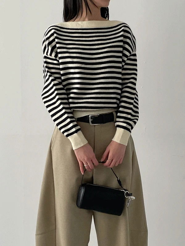 Striped Boat Neck Knitwear 針織衫