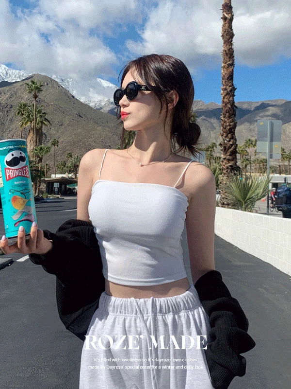 日常细肩带衬垫背心-4色