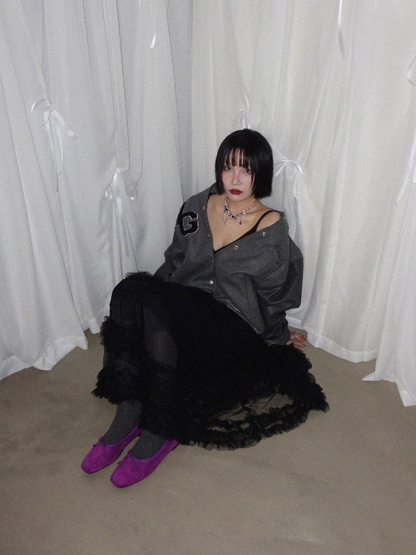 SHEER FRILL CAN CAN LONG SKIRT