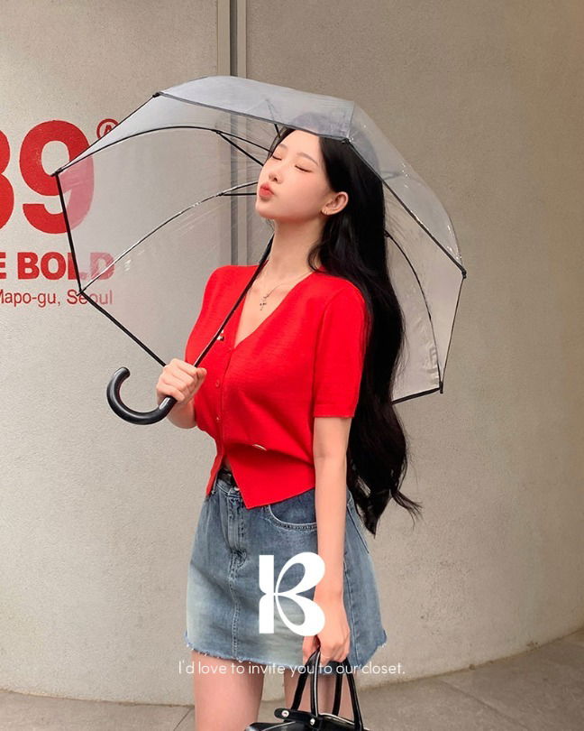 벨리 린넨 브이넥 반팔 가디건