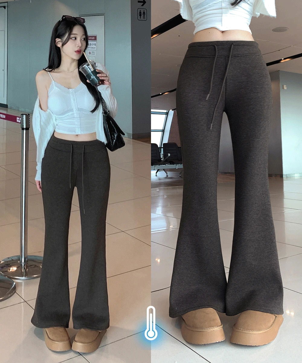 *Body Shaping* Low-Rise Knitwear Flared Training Pants 长裤