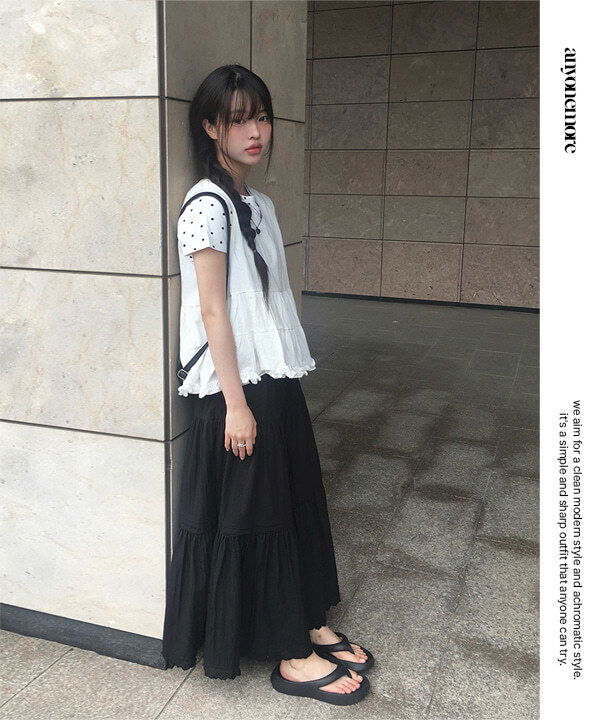 Tenu Cancan Frill Long Banding Skirt 裙子