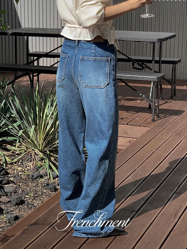 컴포트 와이드 부츠컷 겨울 데님 팬츠