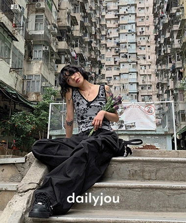 Caritan Nylon Pintuck String Pants