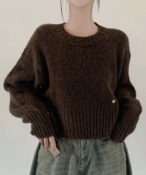 울11% , 보카시 팬던트 크롭 니트 5color