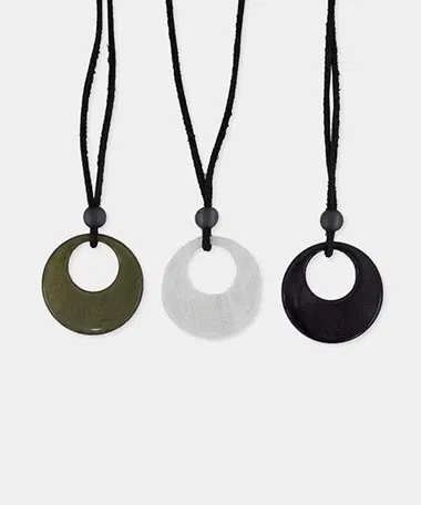 자루이 빈티지 라운드 원석 매듭 목걸이