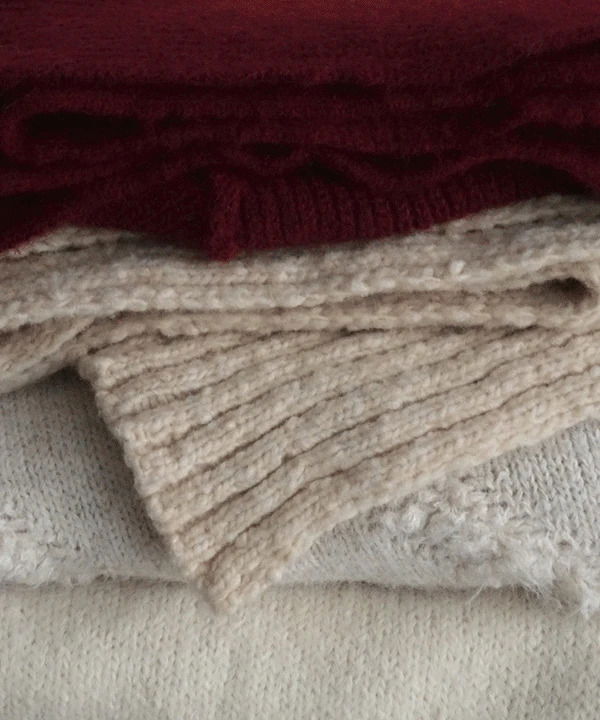 Tapered Wool Knitwear Long Muffler 配飾