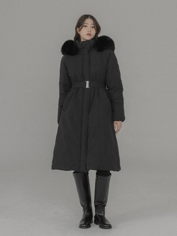 [ダックダウン100％] [ハーフ丈/ロング丈] フラップベルトダックダウンダウンジャケット