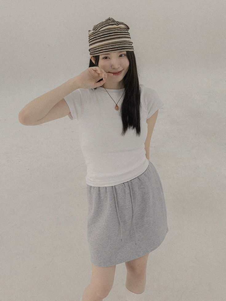 테이턴브 밴딩 미니 스커트 (속바지안감)