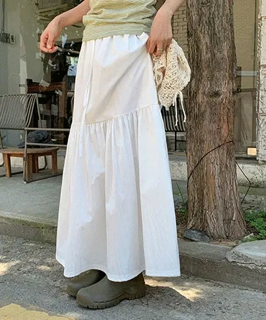 젤로 프릴 롱스커트