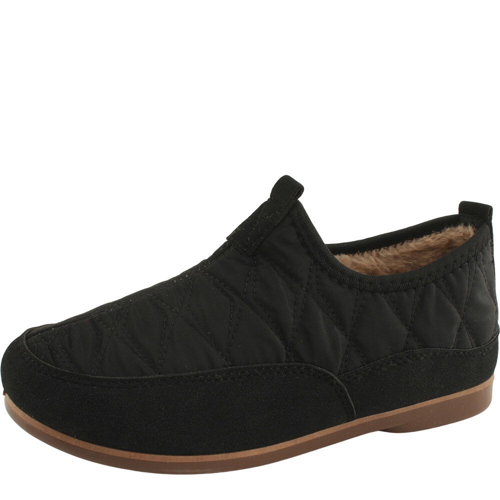 ファーボアキルティングスリッポンスニーカーブラック