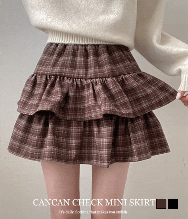 Ali Cancan Check Mini Skirt