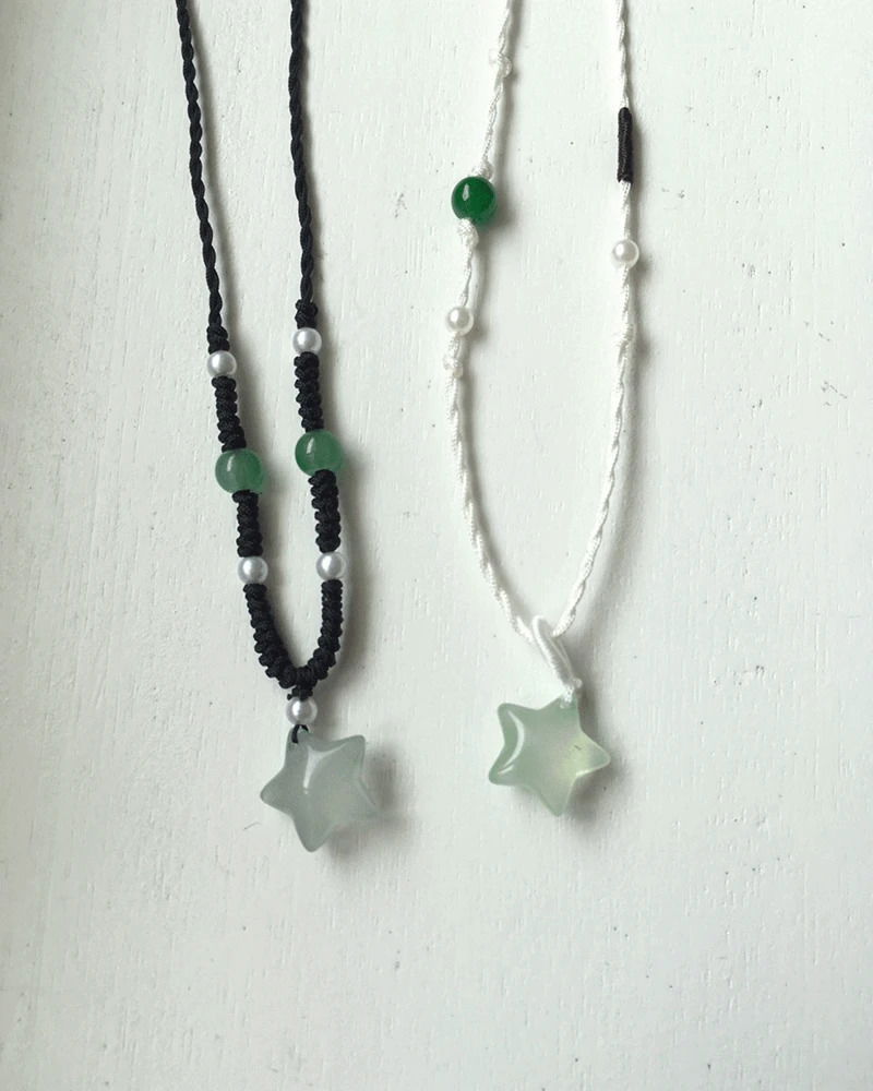 Batz Vintage Star Beads Gem Necklace 项链