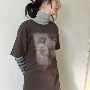 수채꽃 루즈 반팔T(기모)