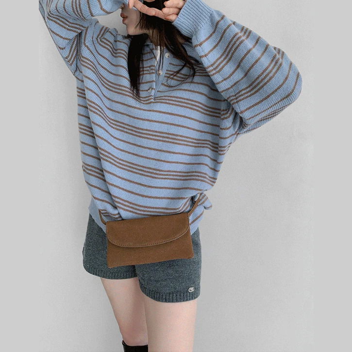 Line Striped 6-button Knitwear 