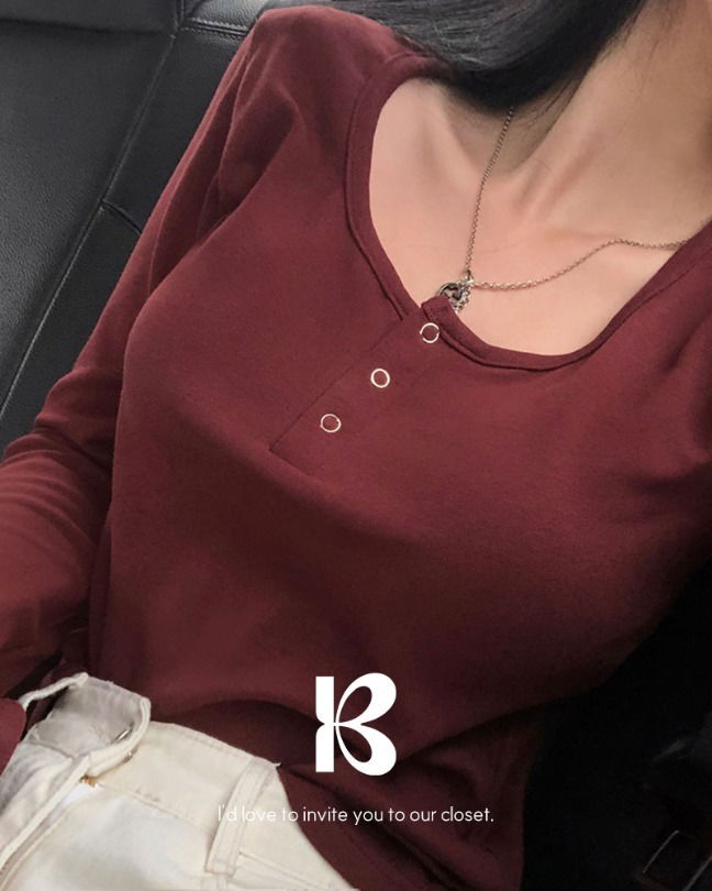 -3kgスナップゆとりフィット長袖Tシャツ